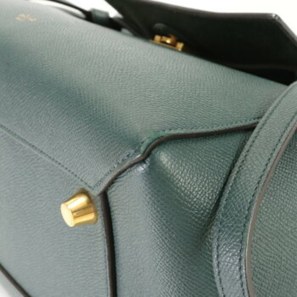 Celine belt bag leather handbag green tote top handles classic - Picture 8 of 13